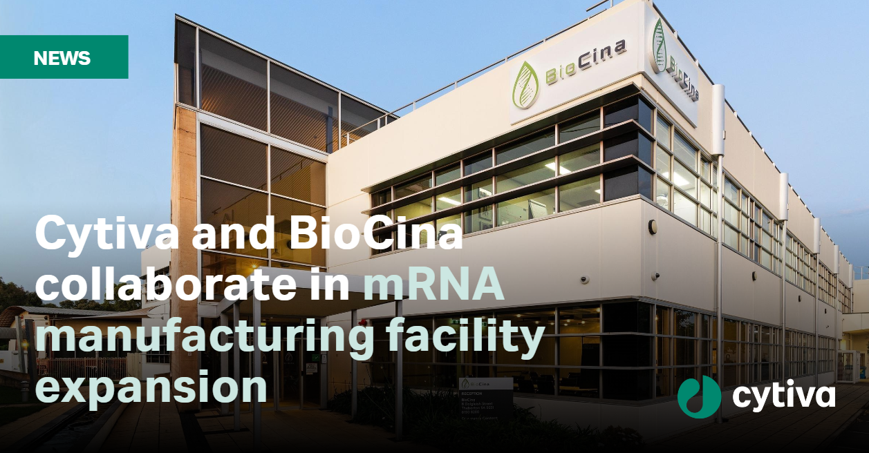 Cytiva supports BioCina with first GMP production and development